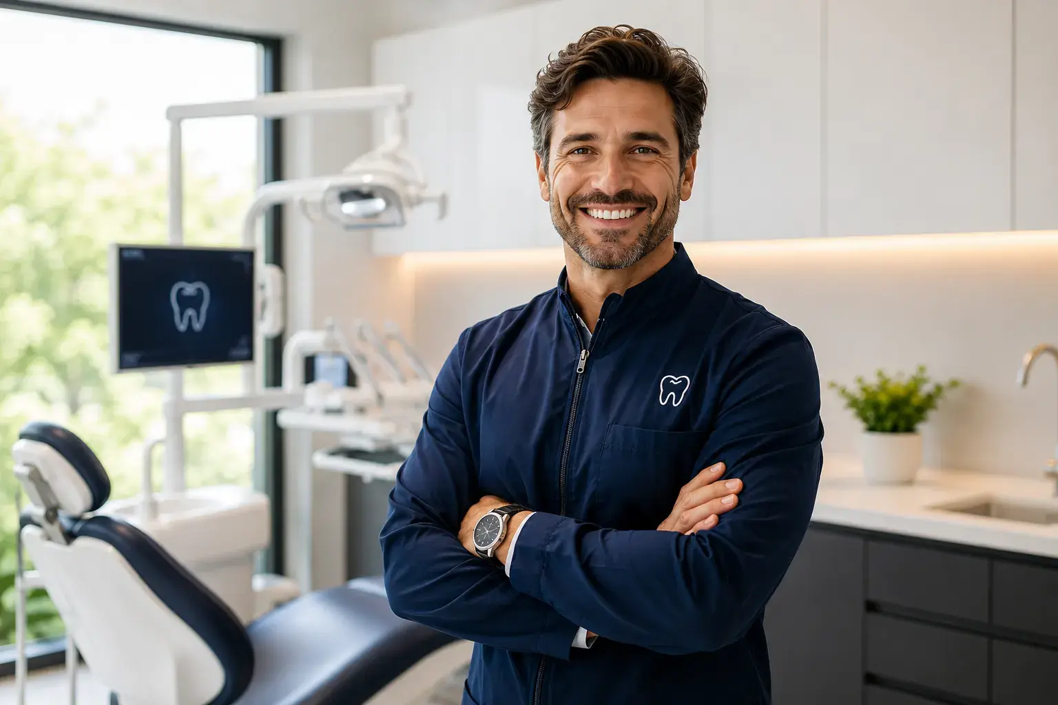 Dentista dueño que opera como empleado